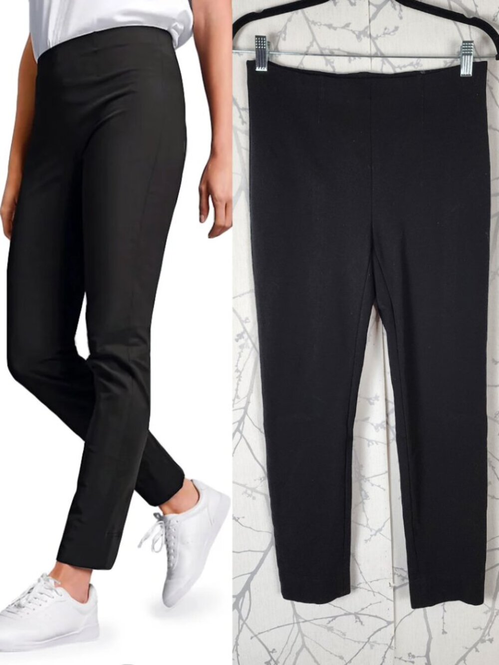 Raffaello Rossi Black Ponte Knit Pull On Penny 7/8 Skinny Pants